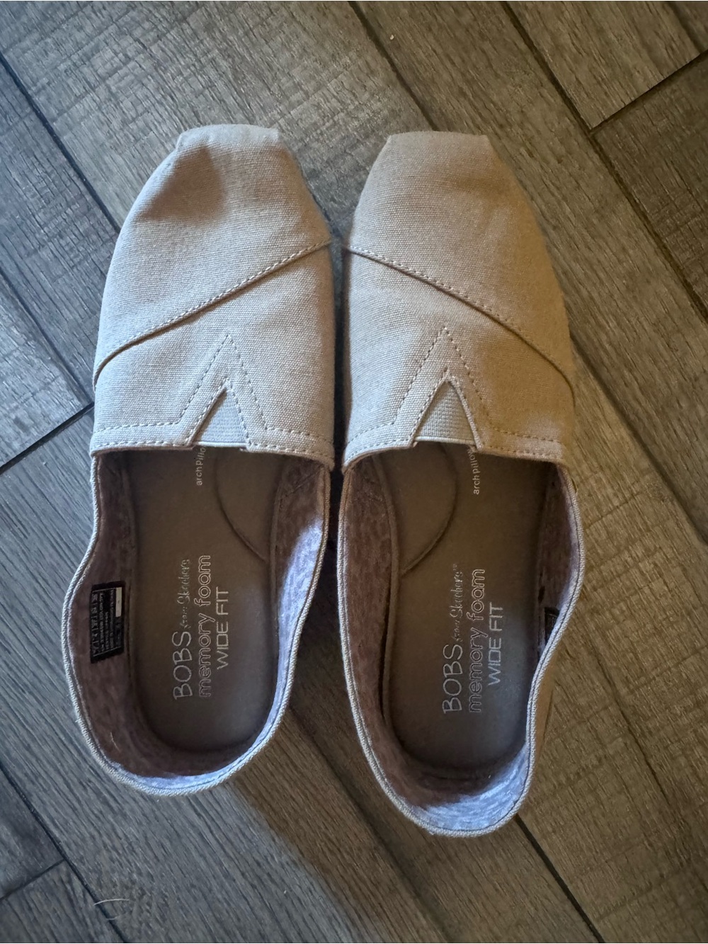 BOBS from Skechers Women's Slip-On Flats in Light Beige